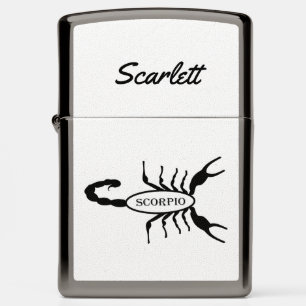 Scorpio Black Scorpion Star Sign Custom Name Zippo Lighter