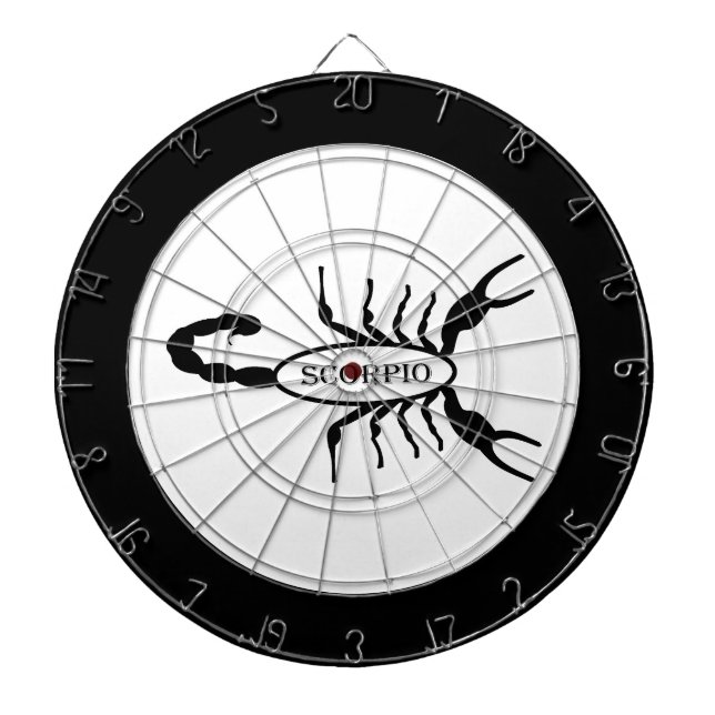 Scorpio Black Scorpion Star Sign Dart Board (Front)