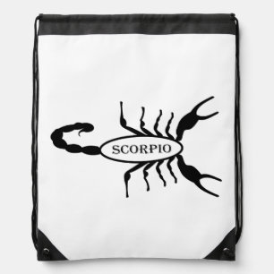 Scorpio Black Scorpion Star Sign Drawstring Bag