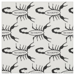 Scorpio Black Scorpion Star Sign Fabric