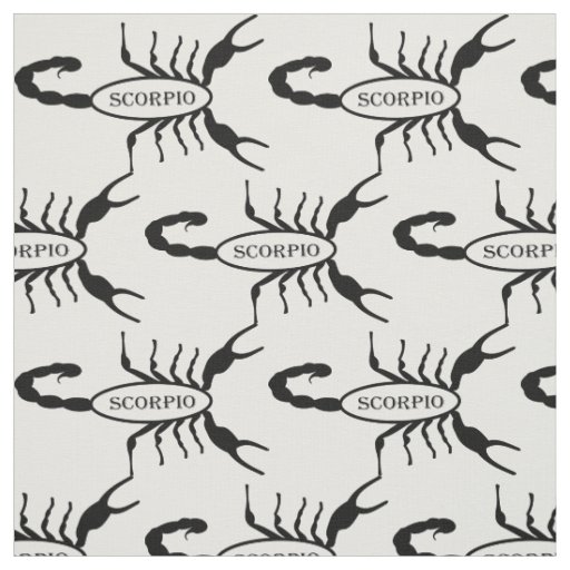 Scorpio Black Scorpion Star Sign Fabric