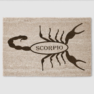 Scorpio Black Scorpion Star Sign Fiber Doormat