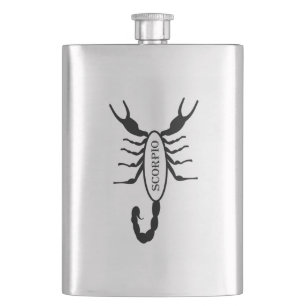 Scorpio Black Scorpion Star Sign Flask
