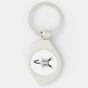 Scorpio Black Scorpion Star Sign Keychain