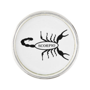 Scorpio Black Scorpion Star Sign Lapel Pin