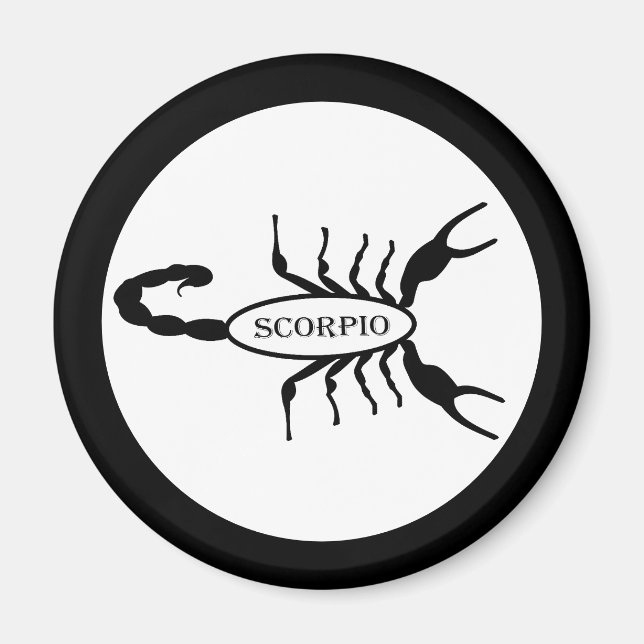 Scorpio Black Scorpion Star Sign Magnet (Front)