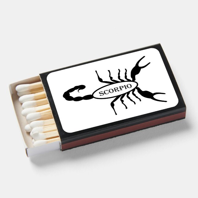 ]Scorpio Black Scorpion Star Sign Matchboxes (Front Open)