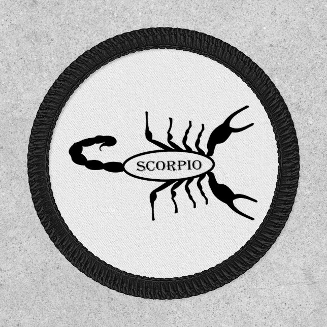 Scorpio Black Scorpion Star Sign Patch (Front)
