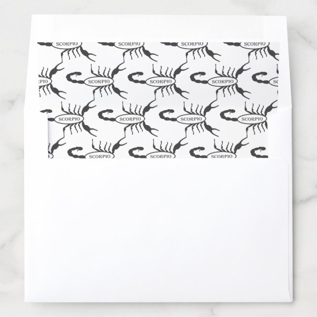 Scorpio Black Scorpion Star Sign Patterned Envelope Liner (In Envelope)