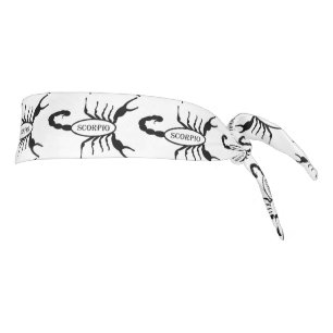 Scorpio Black Scorpion Star Sign Patterned Tie Headband