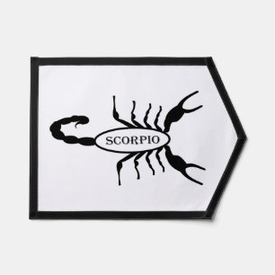 Scorpio Black Scorpion Star Sign Pennant