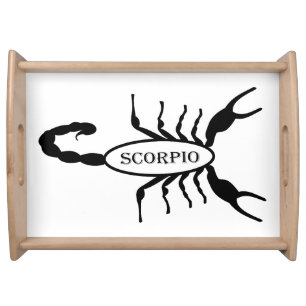 Scorpio Black Scorpion Star Sign Serving Tray