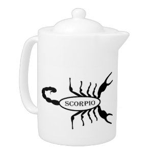 Scorpio Black Scorpion Star Sign Teapot