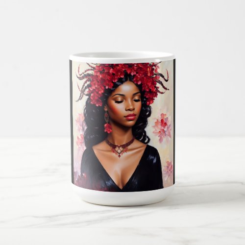 Scorpio Black Woman Red Black Zodiac Art Coffee Mug