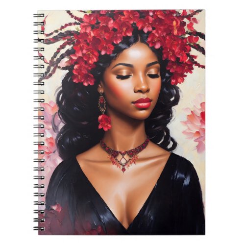 Scorpio Black Woman Red Black Zodiac Art Notebook