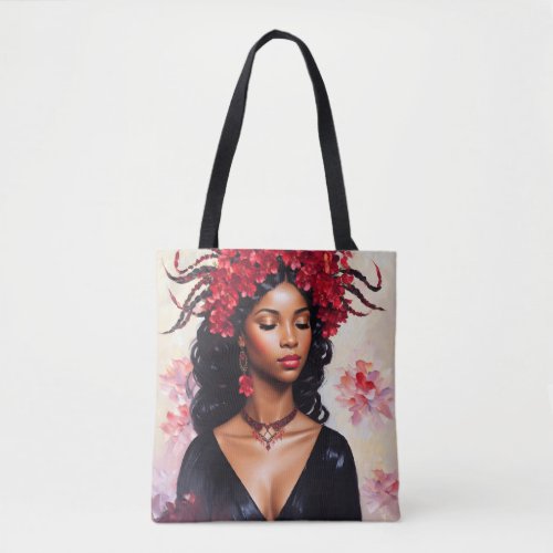 Scorpio Black Woman Red Zodiac Art Tote Bag