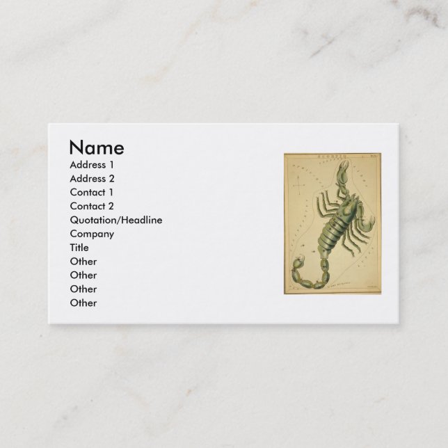 Scorpio Business Card (Front)