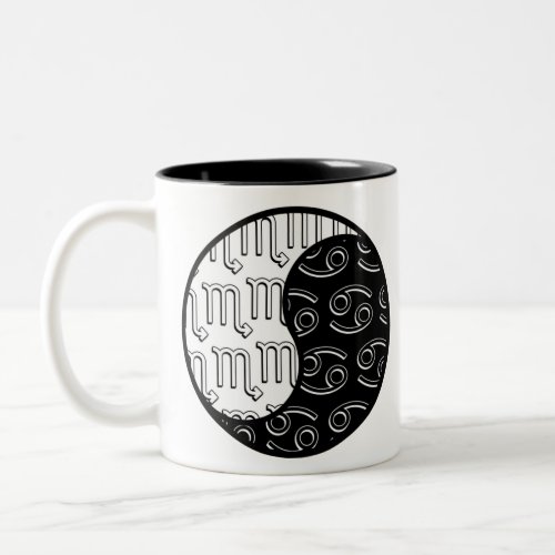 Scorpio Cancer yin yang zodiac couple Two_Tone Coffee Mug