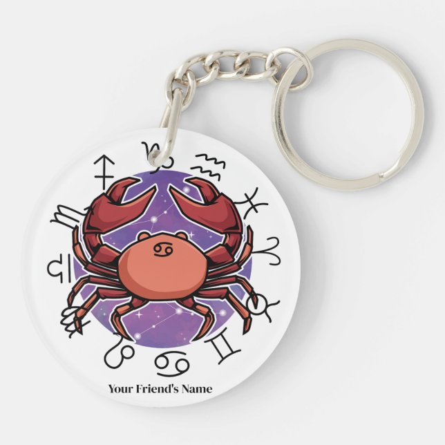 Scorpio & Cancer Zodiac Acrylic Keychain (Back)