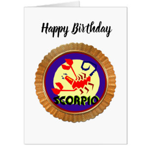 Scorpio Cartoon Zodiac Astrology design Card