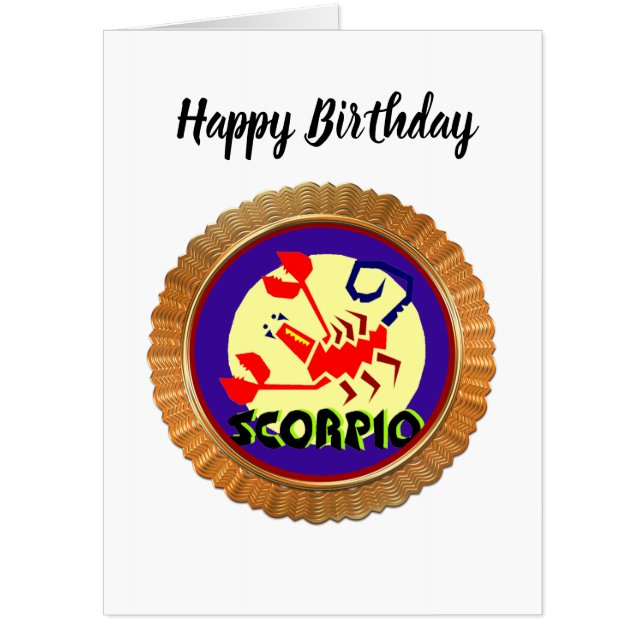 Scorpio Cartoon Zodiac Astrology design Card (Front)