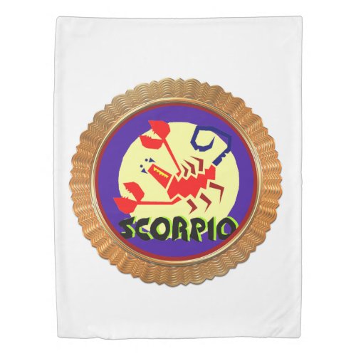 Scorpio Cartoon Zodiac Astrology design Duvet Cover