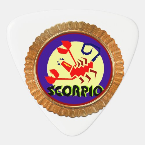 Scorpio Cartoon Zodiac Astrology design Guitar Pick