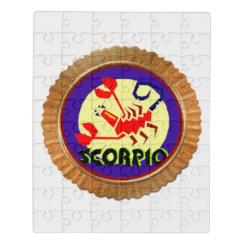 Scorpio Cartoon Zodiac Astrology design Jigsaw Puzzle