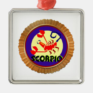 Scorpio Cartoon Zodiac Astrology design Metal Ornament