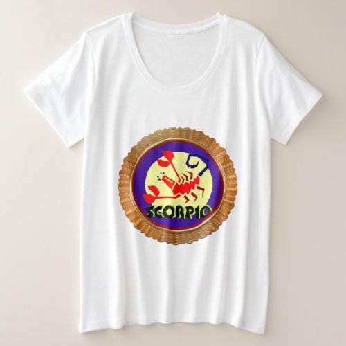 Scorpio Cartoon Zodiac Astrology design Plus Size T_Shirt