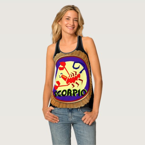 Scorpio Cartoon Zodiac Astrology design Tank Top