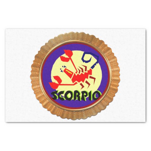 Scorpio Cartoon Zodiac Astrology design Tissue Paper