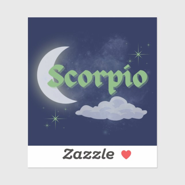 Scorpio Celestial Aesthetic Dreamy Moon Cloud Star Sticker (Sheet)