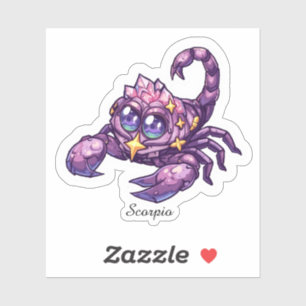 Scorpio Celestial Zodiac Sticker - Pink Scorpion