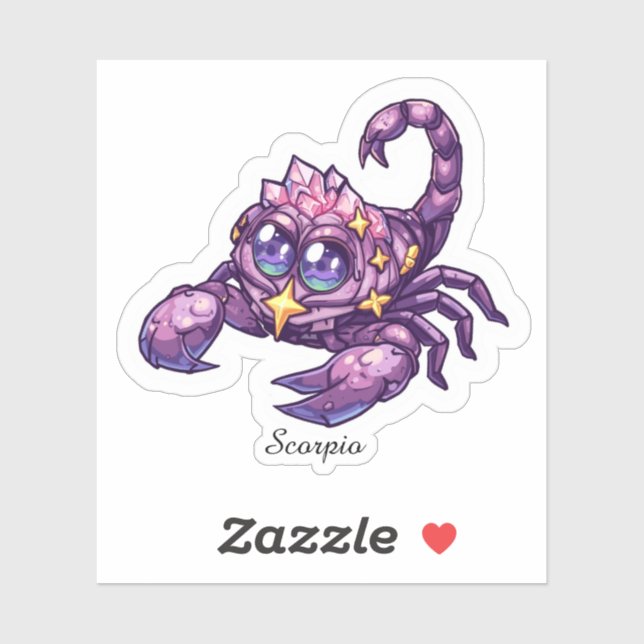Scorpio Celestial Zodiac Sticker - Pink Scorpion (Sheet)