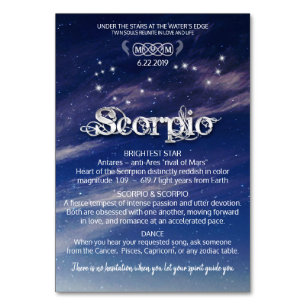 Scorpio Centerpiece Table Card