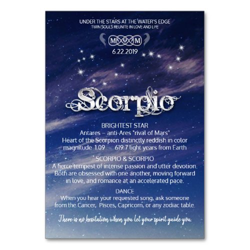 Scorpio Centerpiece Table Card