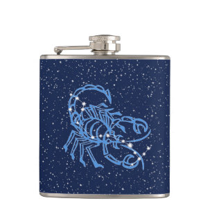 Scorpio Constellation and Zodiac Sign with Stars Flask