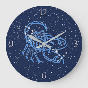 Scorpio Constellation and Zodiac Sign with Stars Large Clock