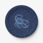 Scorpio Constellation And Zodiac Sign With Stars Paper Plates at Zazzle