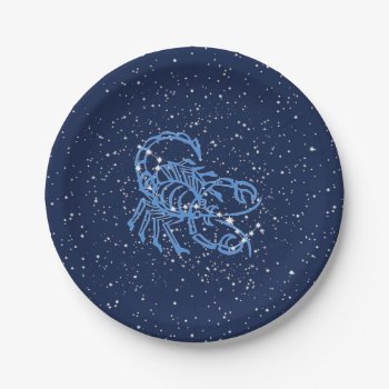 Scorpio Constellation And Zodiac Sign With Stars Paper Plates by Under_Starry_Skies at Zazzle