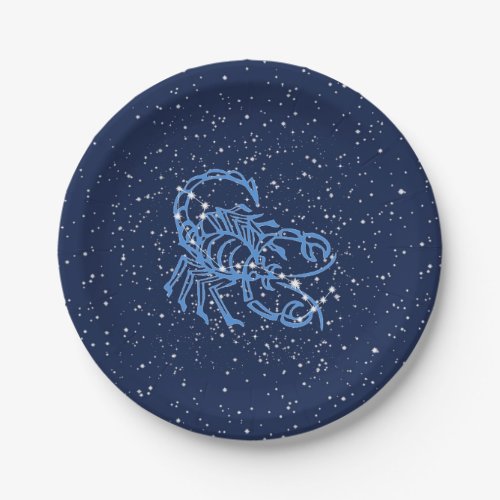 Scorpio Constellation and Zodiac Sign with Stars Paper Plates