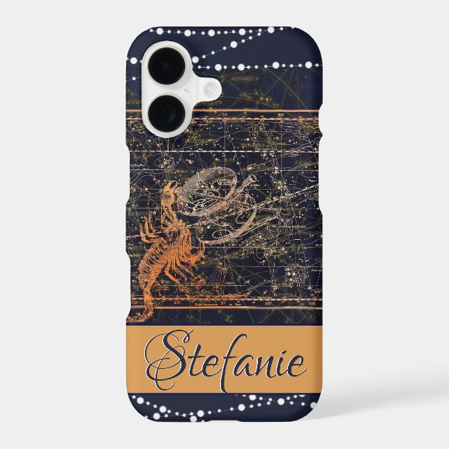 Scorpio Constellation Dark Blue Iphone Case (Back)