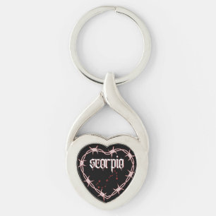 Scorpio Constellation Gothic Aesthetic Barbed Wire Keychain