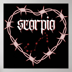 Scorpio Constellation Gothic Dark Celestial Art Poster