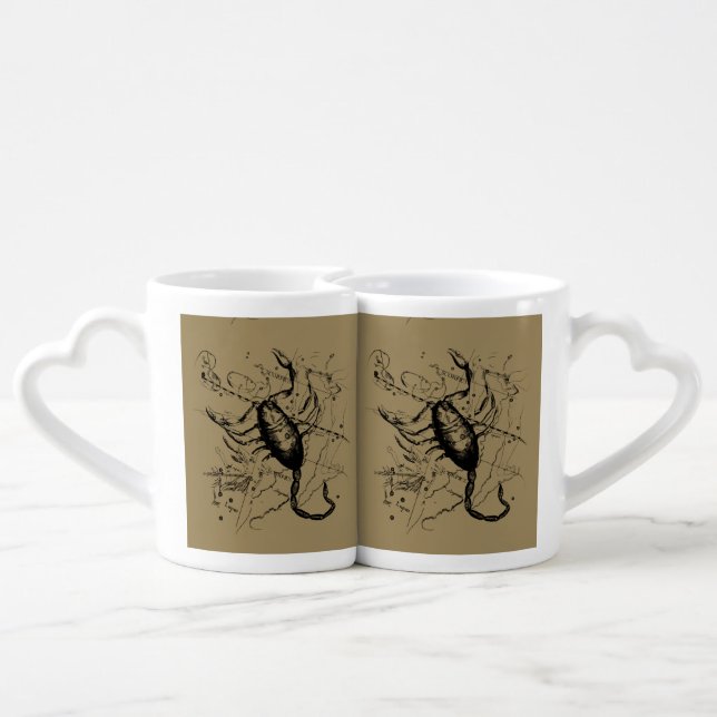 Scorpio Constellation Hevelius 1690 Classic Coffee Mug Set (Back Nesting)