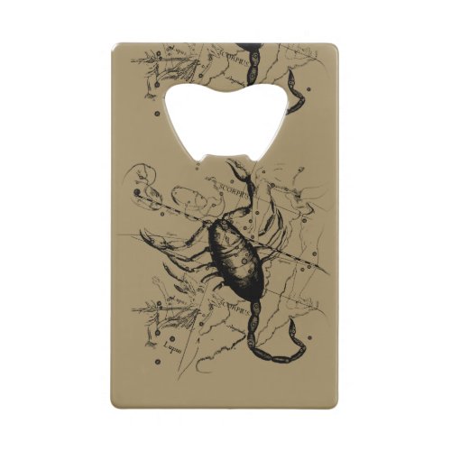 Scorpio Constellation Hevelius 1690 Decor Credit Card Bottle Opener