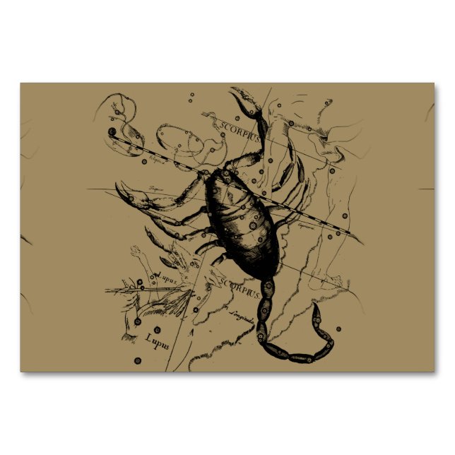 Scorpio Constellation Hevelius 1690 Decor Table Number (Front)