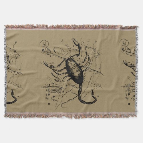 Scorpio Constellation Hevelius 1690 Decor Throw Blanket