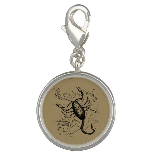Scorpio Constellation Hevelius 1690 Engraving Charm (Front)